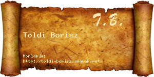 Toldi Borisz névjegykártya